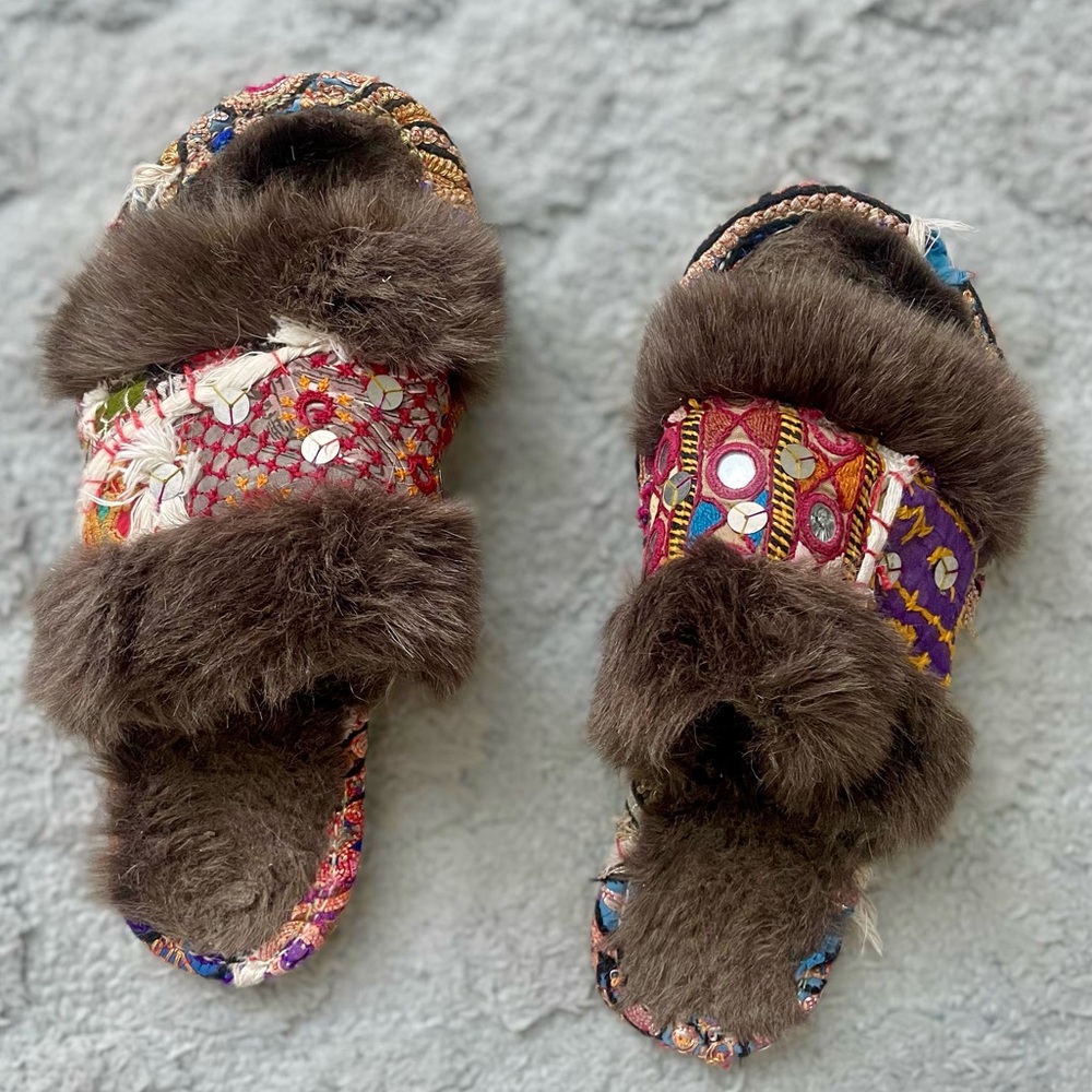 Fur-Lined Slippers